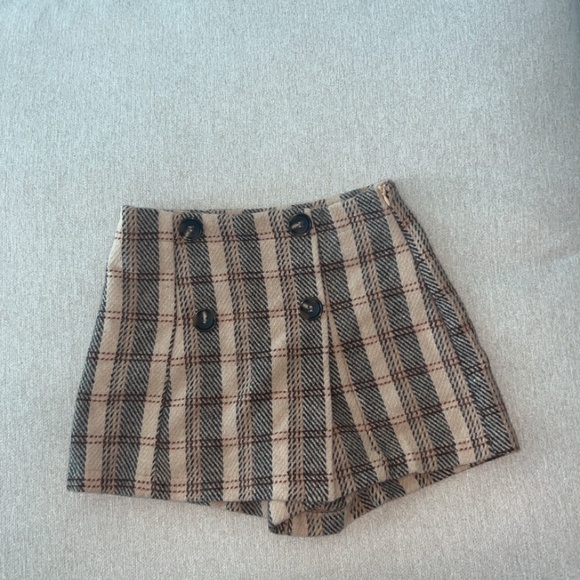 Beige Pleated Skort - Picture 1 of 2